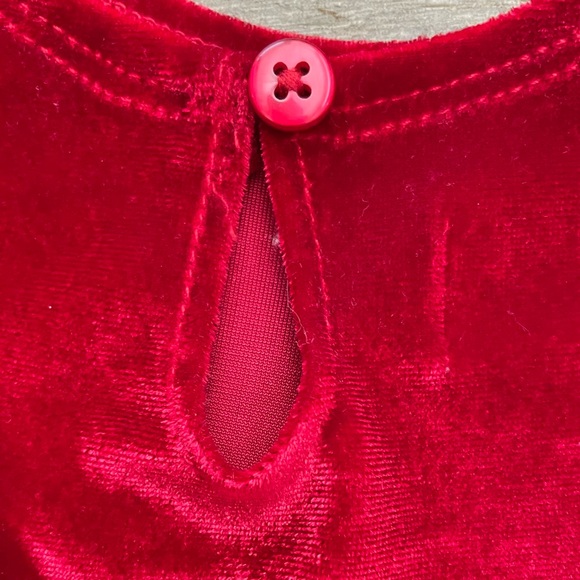 Mia & Mimi Target 3-6m Baby Girl Red Velvet long Sleeve White Skirt Dress - Picture 8 of 16